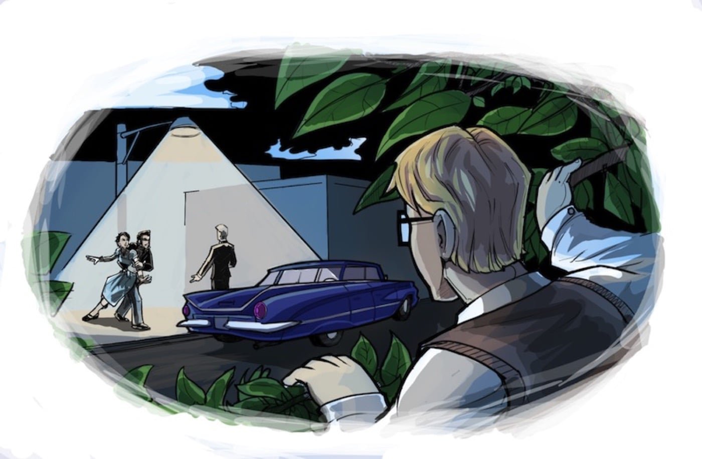 Watching scene